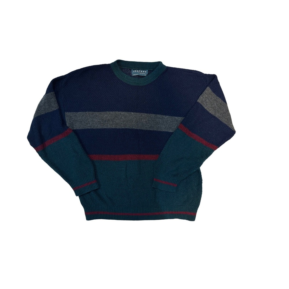 Vintage Striped Wool Blend Sweater: Loafers‎ by Reedst James, Men's XL, Y2K